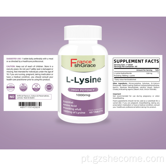 Shecome L-Lisina Tablets Suporte Imunológico